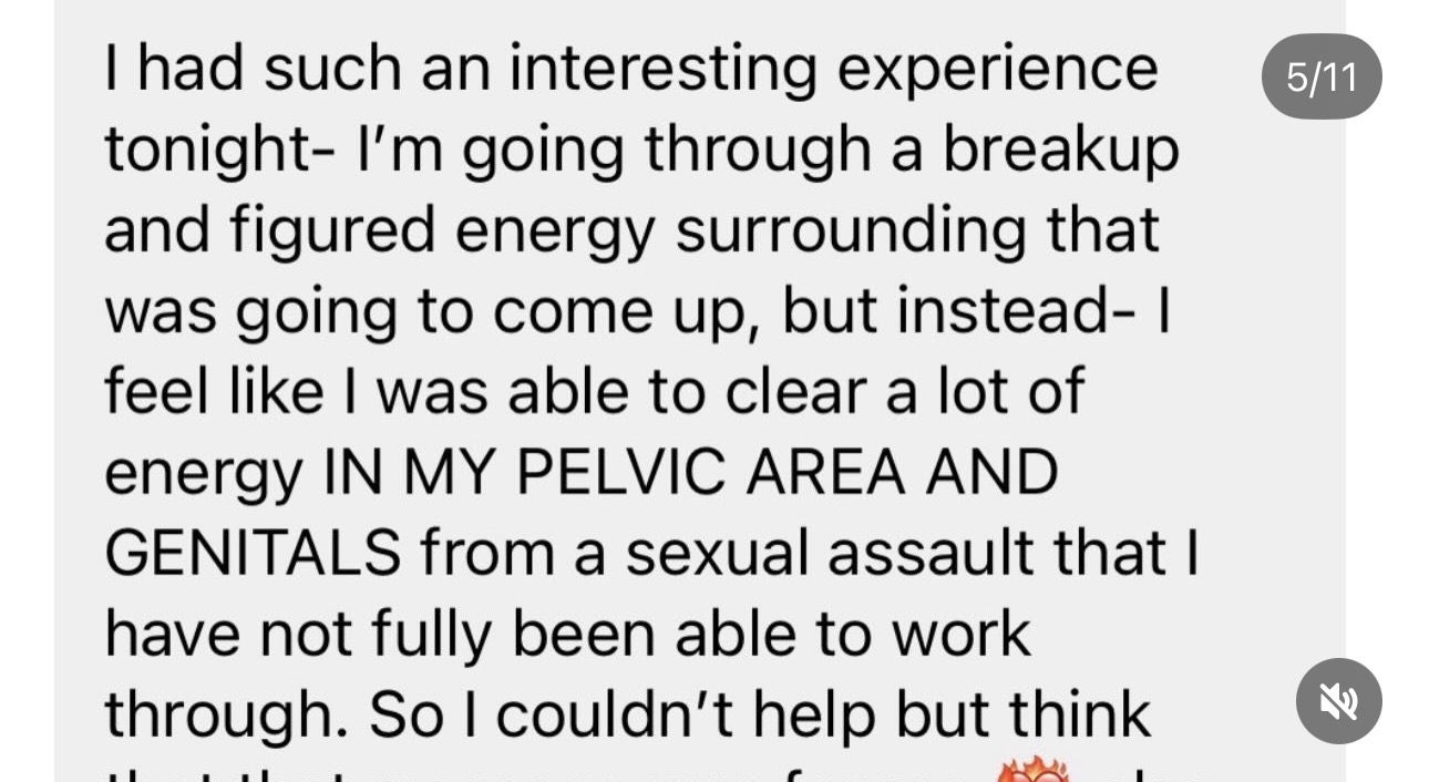 Text message testimonial from a past attendee