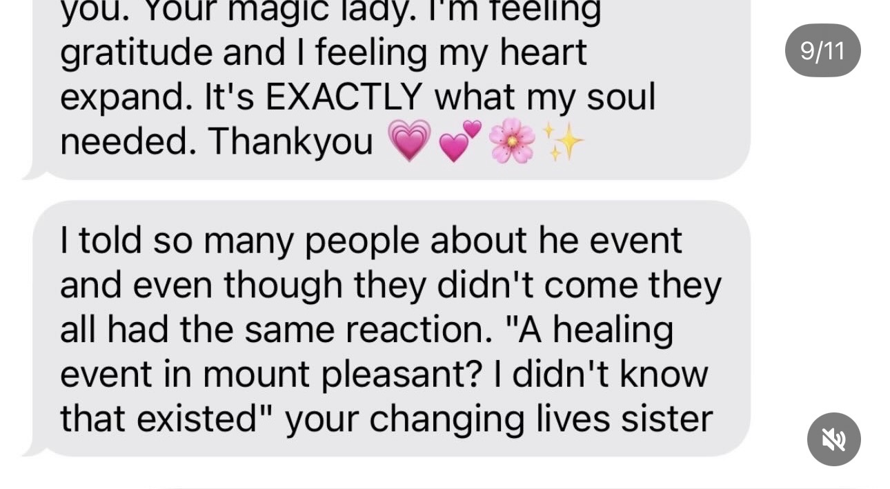 Text message testimonial from a past attendee